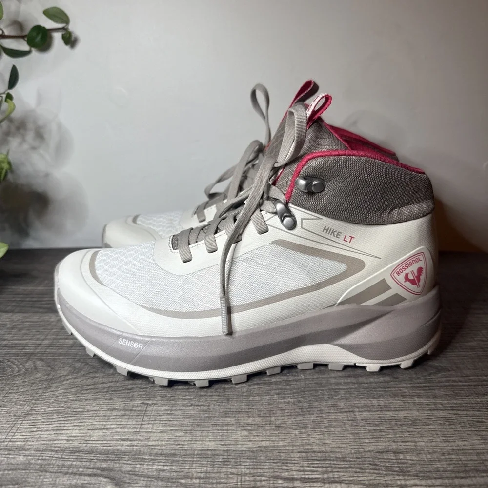 Rossignol Womens Hiking Shoes 6.5 White Gray Pink Trail Outdoor Sneakers